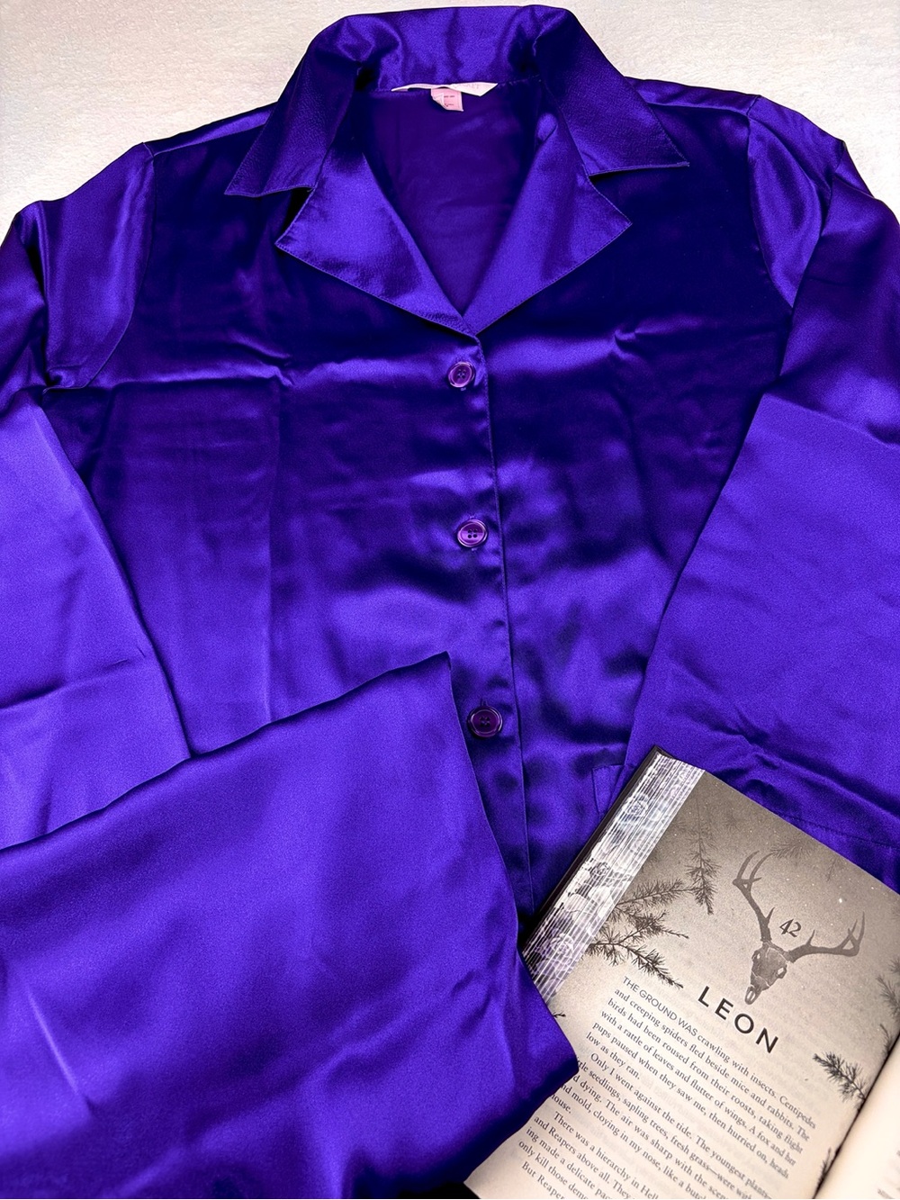 Victoria’s Secret Purple Satin Pajama Set Medium Y2K Sleepwear Lounge Set
